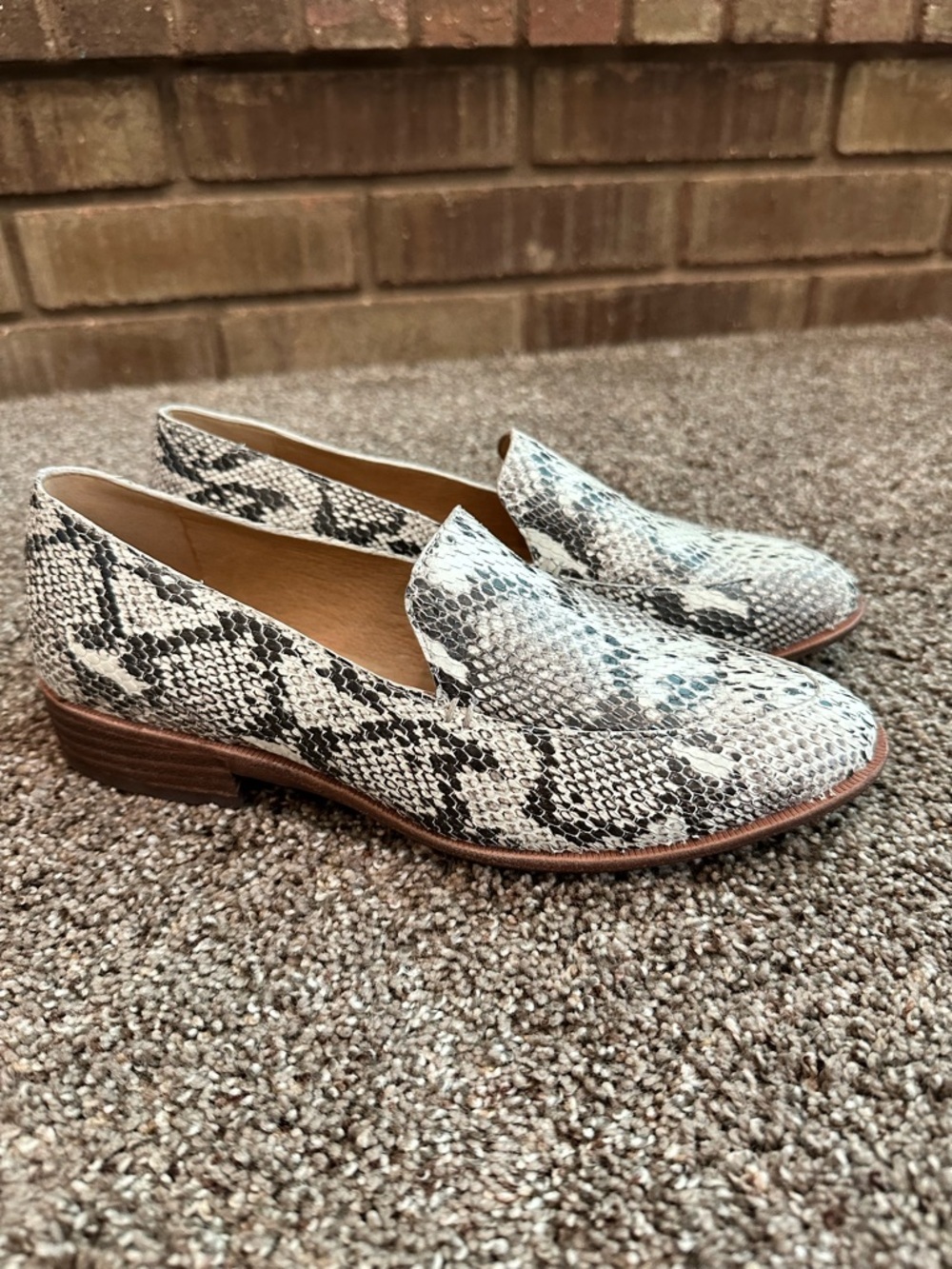 Madewell The Frances Loafer Snake Embossed Leather 6.5 | Dark Academia Chic